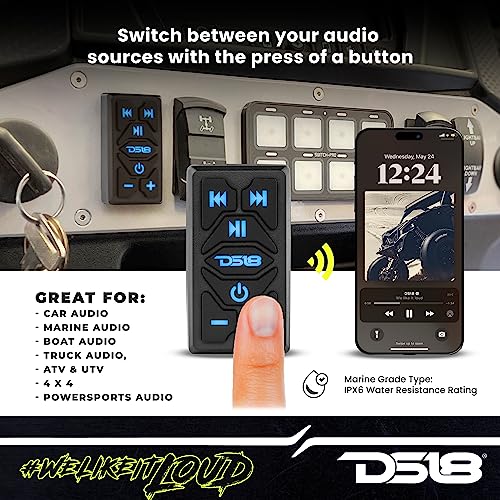 DS18 RKS-BT Waterproof Marine Bluetooth Rocker Switch with Audio Streaming