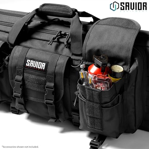 Savior Equipment Obsidian Black 42-Inch Double Rifle Case with Backpack Strap