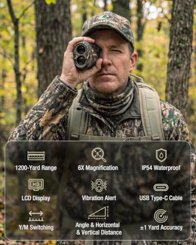 Mossy Oak 1200Y Laser Rangefinder for Hunting & Outdoor Use