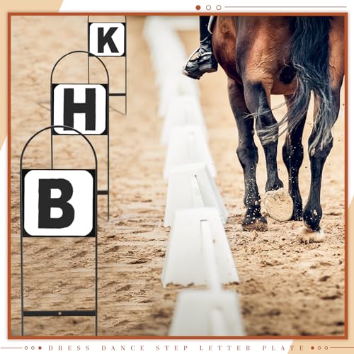 Soaoo Dressage Arena Markers Set - 8 Black Steel Letters A B C E F H K M for Equestrian Training