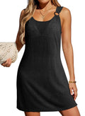 Women’s Sheer Beach Cover Up Dress - Black, Large - Swimsuit Coverup