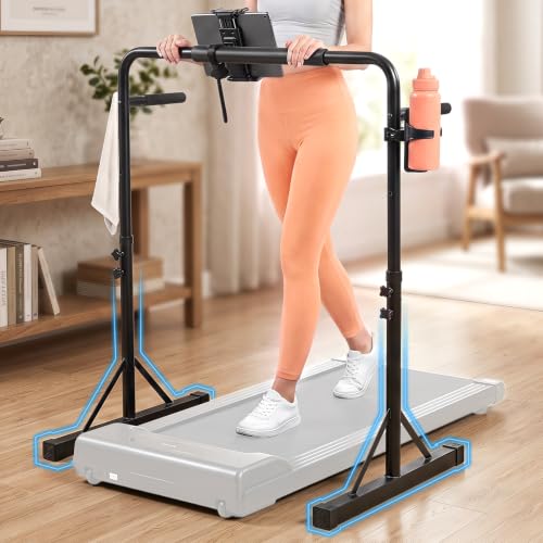 Walking Pad Handle Bar Black with Adjustable Height & Phone Holder