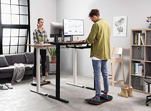 FEZIBO Medium Obsidian Black Standing Desk Balance Board - Wobble & Anti-Fatigue Mat