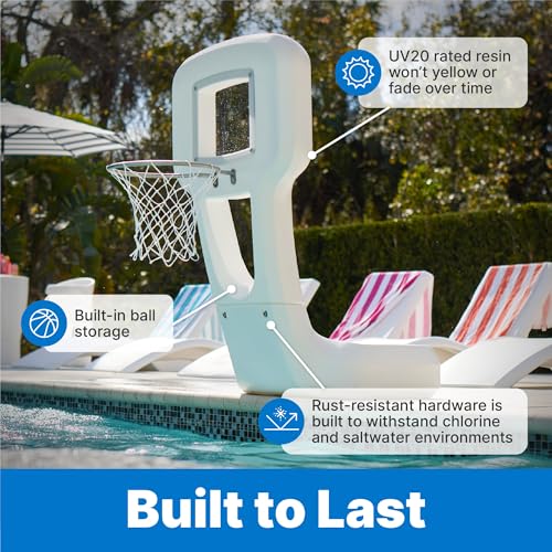 Outdoor/Indoor Pool Basketball Hoop - 4.5 Ft Waterproof Patio Sport Set