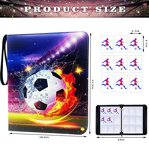 Soccer Card Binder with 9 Pockets & Removable Sleeves - Holds 900 Cards