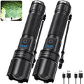 High Lumen Rechargeable LED Flashlight Set with 15H Runtime Waterproof Camping Light