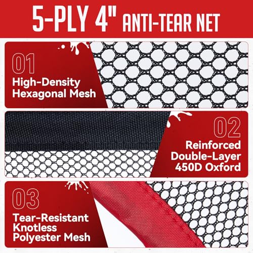 Zealfeel 12x6 ft Soccer Target Net with 5 Scoring Zones, Portable & Tear-Resistant
