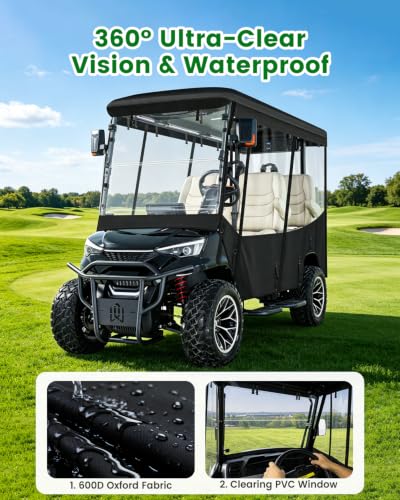 Weimell 4-Passenger Golf Cart Enclosure for DACH Apollo Waterproof Cover