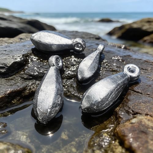 Fishing Sinkers No-Roll Bank Weights for Surf and Saltwater Fishing - Silver 6 Ounce (4pcs)