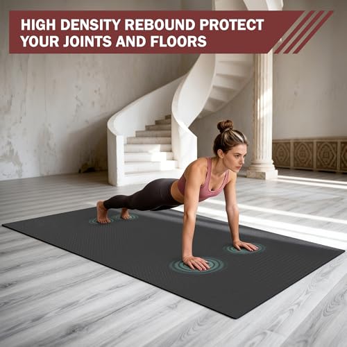 Stepwaver Extra Large Exercise Mat 8x5 ft - Non-Slip, Cushioned Workout Rug