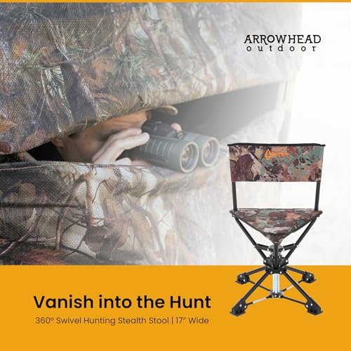 Camouflage 360° Swivel Hunting Chair Stool Seat - Stealthy, Portable, Stable