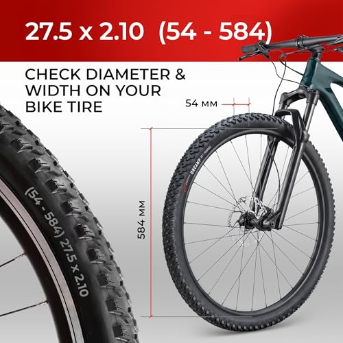 Fincci 27.5x2.10 Mountain Bike Tire & Tubes Black Foldable Kevlar Bead