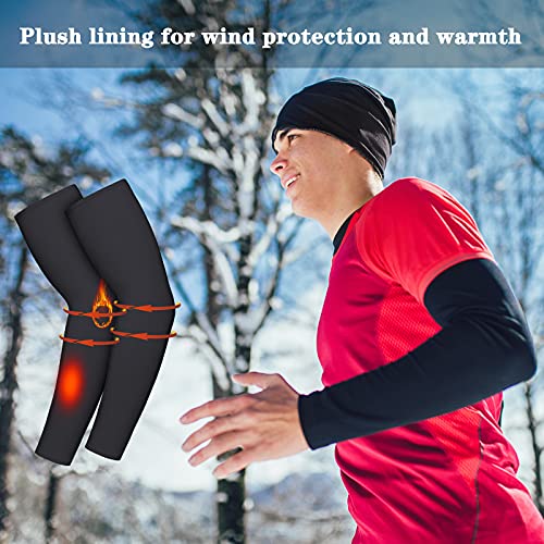 Skylety 4 Pack X-Large Black Thermal Compression Arm Warmers