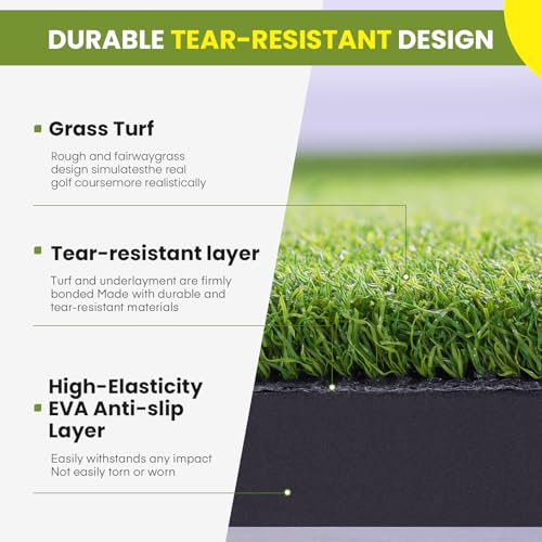 5x4ft & 6x4ft Extra Large Golf Hitting Mat - Tri-Turf Practice Golf Mat for Indoor Outdoor Training - US Size Variation of Tri-Turf Sized