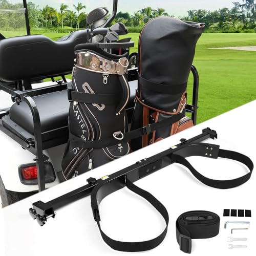 Adjustable Metal Golf Cart Bag Holder for EZGO Club Car Yamaha 2+2 Seat