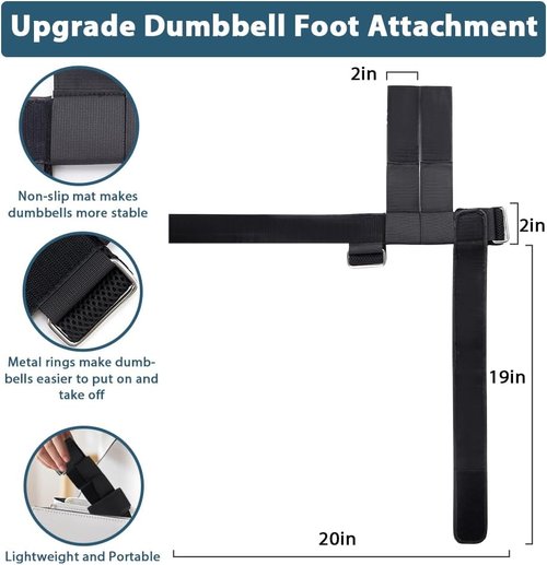 Abnaok Dumbbell Foot Attachment - Adjustable Tibialis Trainer Straps for Leg Workouts | 2PCS Ankle Weights