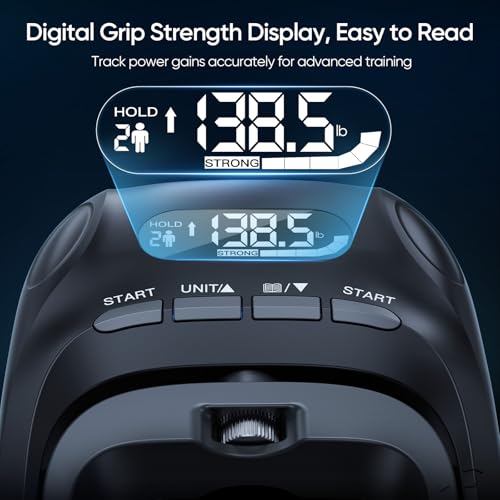Grip Strength Trainer Kit with Digital Tester & Adjustable Hand Gripper