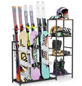 Freestanding Ski & Snowboard Rack - Holds 4 Skis, 3 Snowboards Gear Storage