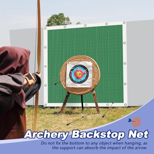 Green 6x6 ft Heavy Duty Archery Backstop Net for Backyard & Indoor Practice