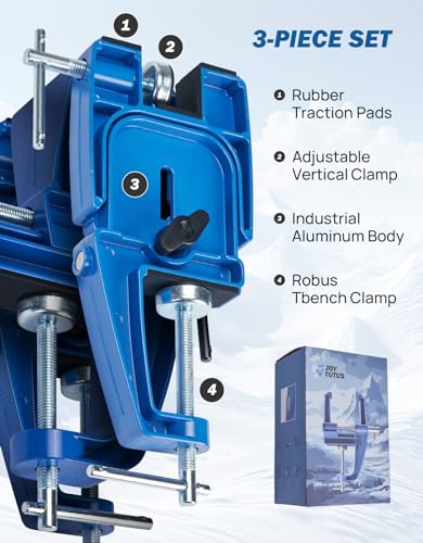 JOYTUTUS Ski and Snowboard Vises Set for Tuning Edges and Waxing, 3 Pieces