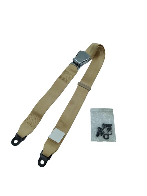 Golf Cart Seat Belt Wheelchair Safety Harness - Universal 2-Point Restraint System, Adjustable & Heavy-Duty, for Yamaha EZGO Club Car Go Kart UTV Aircraft (Beige)
