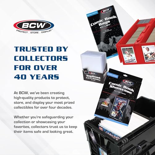 BCW 4 Pack Collectible Card Storage Bins Holds 3,200 Cards Stackable Grey