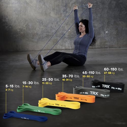 TRX Resistance Bands Set 5-70 lbs Full-Body Workout Bands - Pack of 4