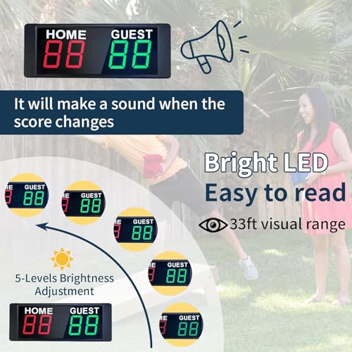 Rechargeable Electronic Scoreboard for Indoor & Outdoor Games with Remote Control
