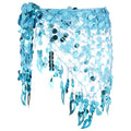 Women's Belly Dance Hip Scarf Wrap Skirt with Waist Chain - Turquoise