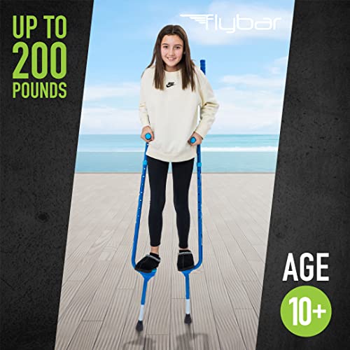 Flybar Master Walking Stilts - Adjustable Height Kids Outdoor Play Blue Edge