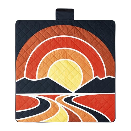 Sun Trek Columbia Packable Down Alternative Throw Blanket 50x60 Black Taupe