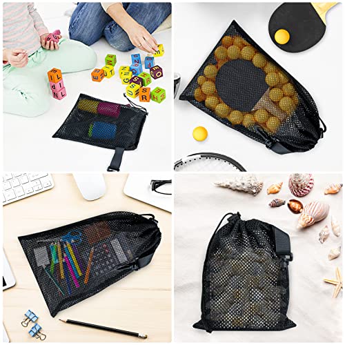 20 Pcs Mesh Drawstring Bags with Clips Portable Nylon Storage for Sports & Outdoor