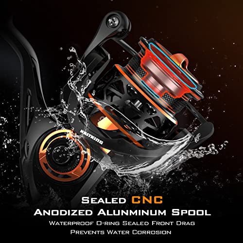 Finesse Orange KastKing Zephyr 1000 Spinning Reel - Lightweight, Smooth Performance