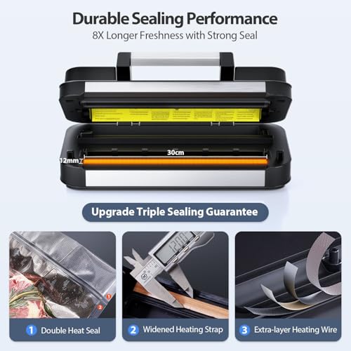 Beelicious Pro Stainless Steel 95Kpa Dual-Pump Food Vacuum Sealer with Double Heat Seal