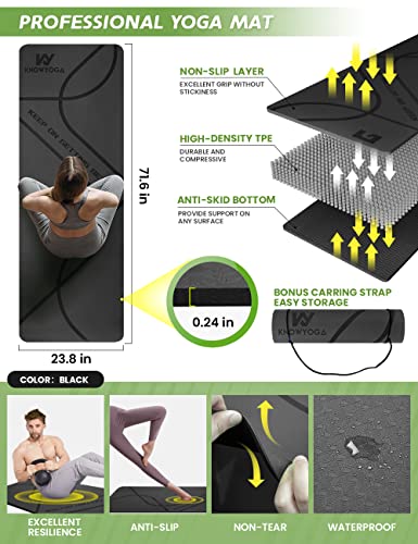 KNOWYOGA 12-in-1 Black Yoga Starter Kit with Mat, Blocks, Resistance Bands & Foam Roller