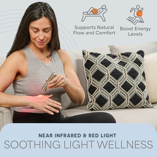 Red Light Therapy Wand - Silver Handheld Infrared Light Torch for Muscles & Joints
