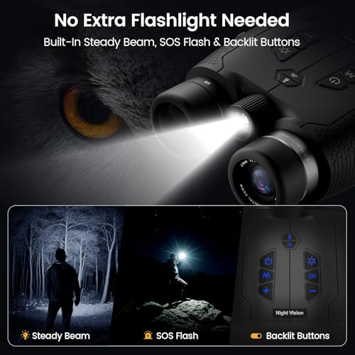 4K Night Vision Goggles for Adults with AI Color Boost, 8X Digital Zoom