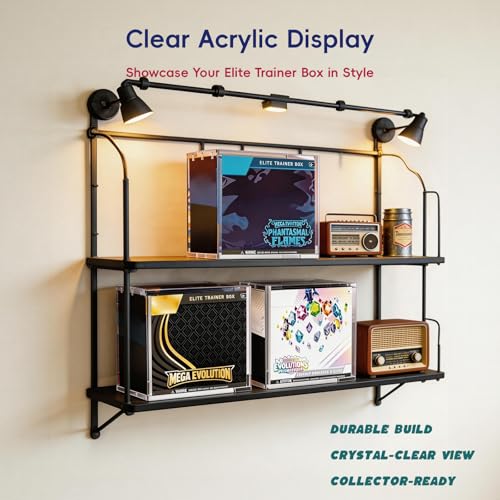 EAVAN Clear 3-Pack Acrylic ETB Protector Cases with Sliding Magnetic Lid
