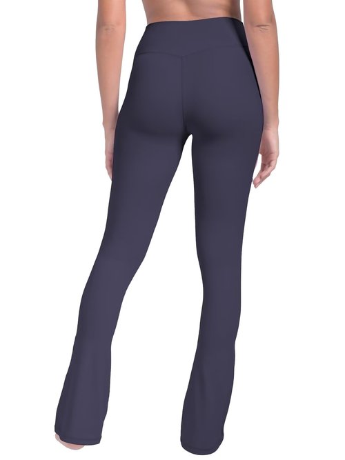 Sunzel High Waist Mini Flared Leggings for Women,Tummy Control Casual Flare Yoga Pants for Yoga Workout Gym 28" Ash Blue M
