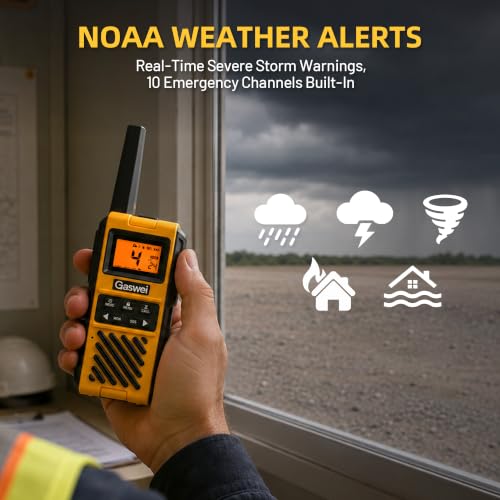Gaswei G1Pro+ 2 Pack Yellow Waterproof Walkie Talkies Long Range IP67 - License-Free