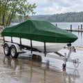 MSC Waterproof Boat Cover for V-Hull & Tri-Hull Boats, Model D, 17'-19', Up to 96" Beam, Forest Green