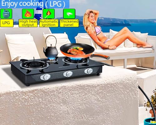 Horynar 3-Burner Propane Camping Stove with Auto Ignition & 28,000 BTU