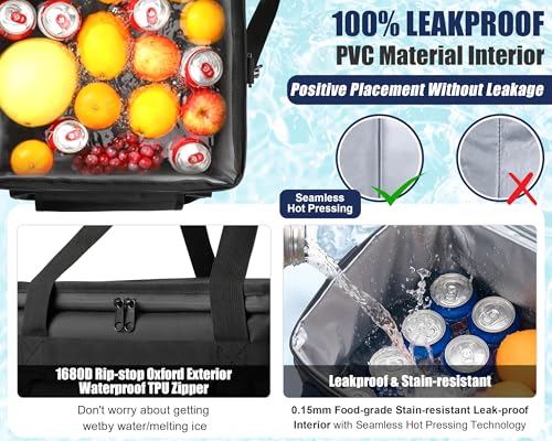 Large Insulated Cooler Bag for Food Delivery - 40.5 Quart Capacity