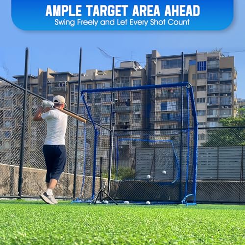 6x6FT Baseball Softball Batting Cage Net with Blocking System - Practice Training
