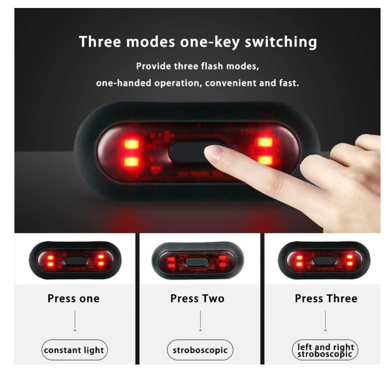 TOTMOX LED Helmet Light,Rechargeable Motorcycle Bicycle Front and Rear Headlight,Safty Warning Night Lamp for Cycling Bag Bike