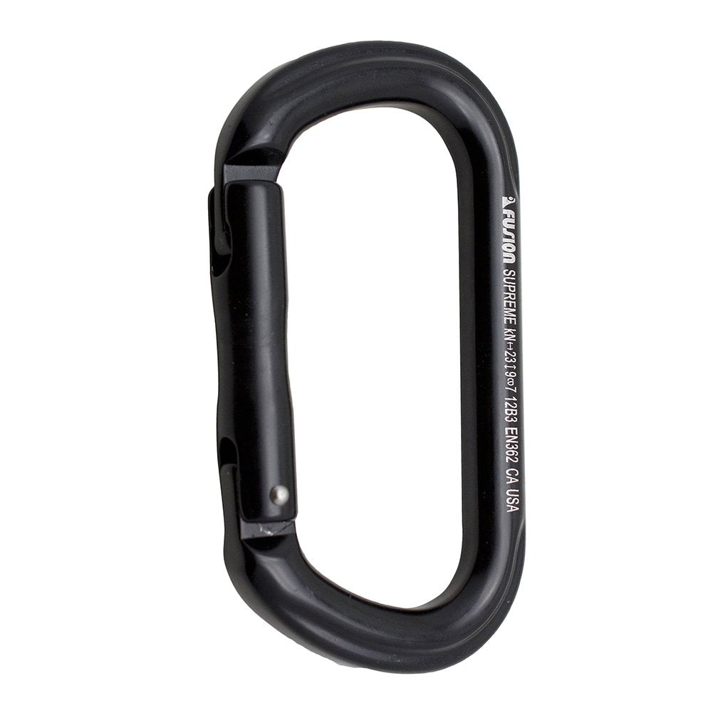 Straight Gate Carabiner - Black, Supreme Oval-Shaped (FP-9318-3-STK-BLK)