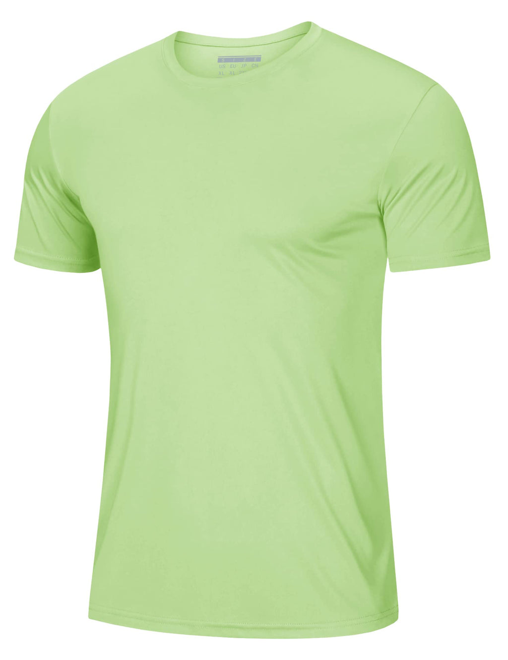 MAGCOMSEN UPF 50 Shirts for Men Short Sleeve Summer T-Shirt UV Protection Running Shirts Quick Dry T Shirts Light Green XL