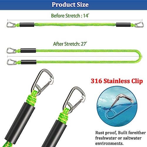 14-50 Feet Bungee Dock Lines for Boats & Jet Ski Anchoring - Pack of 1