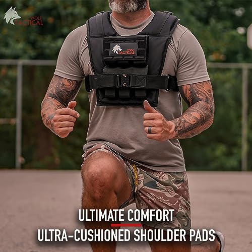 Weighted Training Vest Men 35 LB Black - Adjustable Strength Workout Gear