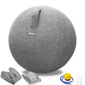 Gray Exercise Ball Chair with Fabric Cover 25in for Home Office & Yoga